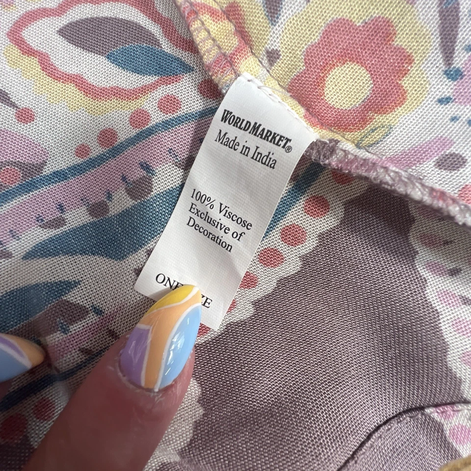 Bata kimono World Market para mujer talla única viscosa corbata cachemira Foto 4 de 4