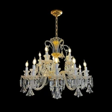 French Crystal Round Empire Chandelier 35"