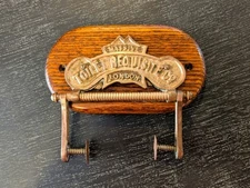 VTG Brass Reproduction Toilet Paper Holder "Massive Toilet Requisite Co." London