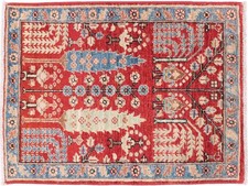 Afghan Ziegler Ariana Trees Rug 60x90 Hand Knotted Red Floral Orient a