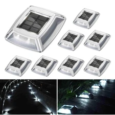 1-8PC LED Solar Power Wall Lights Outdoor Garden Yard Door Fence Deck Decor Lamp