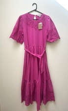 Boden maxi dress size 12 regular pink new cotton boho embroidered