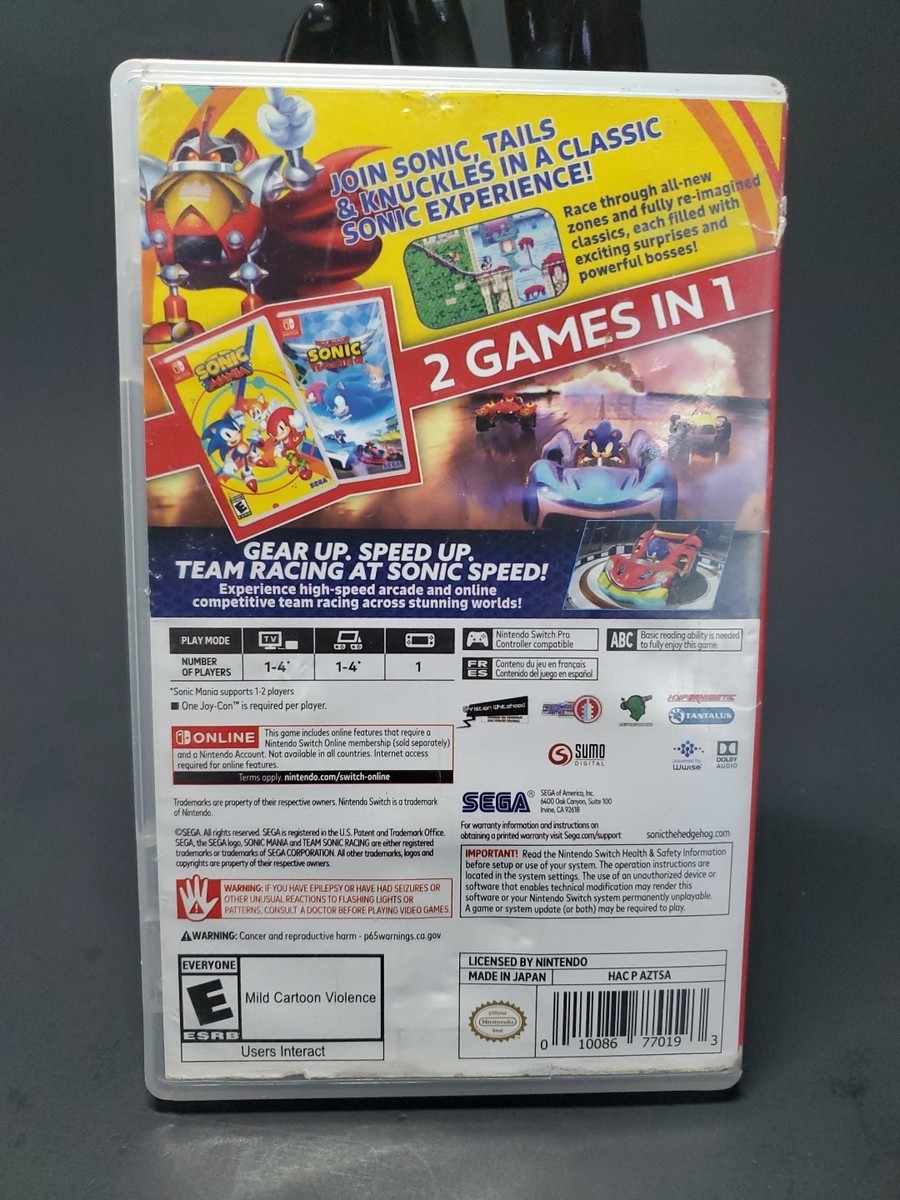 Nintendo Switch Sonic Mania And Team Sonic Racing Double Pack 2