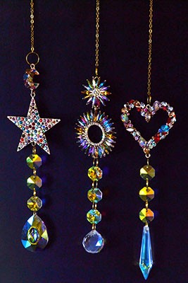 Aura Prism Sun Catcher Set (3 Pack) - Assorted Celestial Window Decor