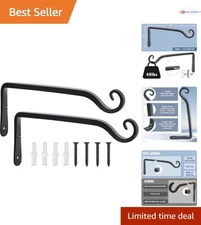 Wall Hook Metal Plant Hanger 10 Inch Pack for Indoor Outdoor Decor Black