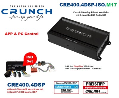 Crunch CRE400.4DSP-ISO.M17 DSP Amplifier Compatible With Mazda 2 DE 2007 - 2014