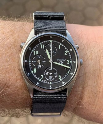 seiko military chronograph watch
