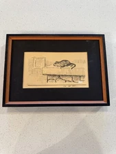Vintage Asian Art Signed Original Drawing, “The Winter the Wood Rat Moved In”
