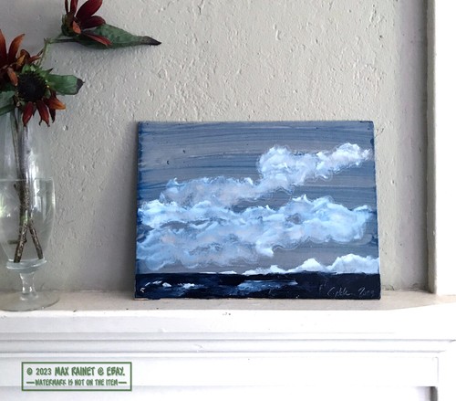 Clouds Rise from Sea 2023 C Peterson * Original Oil Painting * Sky waves Ventura - Picture 5 of 20