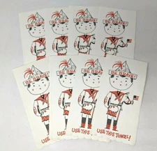 VTG 10 Lot Disposable Novelty Be Brave Drummer Boy Guest Paper Hand Towels KP21