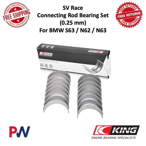 King Engine Bearings SV Race 0.25 mm Sized Rod Bearing Fits BMW S63