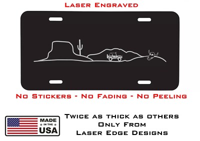 Aluminum License Plate W/ Jeep Desert Scene Utah Arizona New Mexico Rugged Ridge
