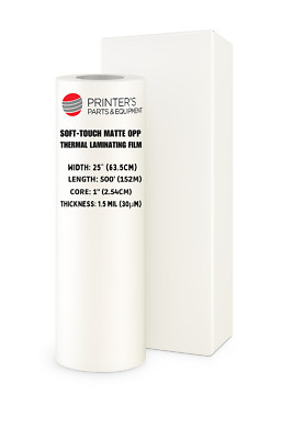 Soft Touch Matte Laminating Film 25'' x 500ft (1  Core) 1.5mm Thickness , Velvet