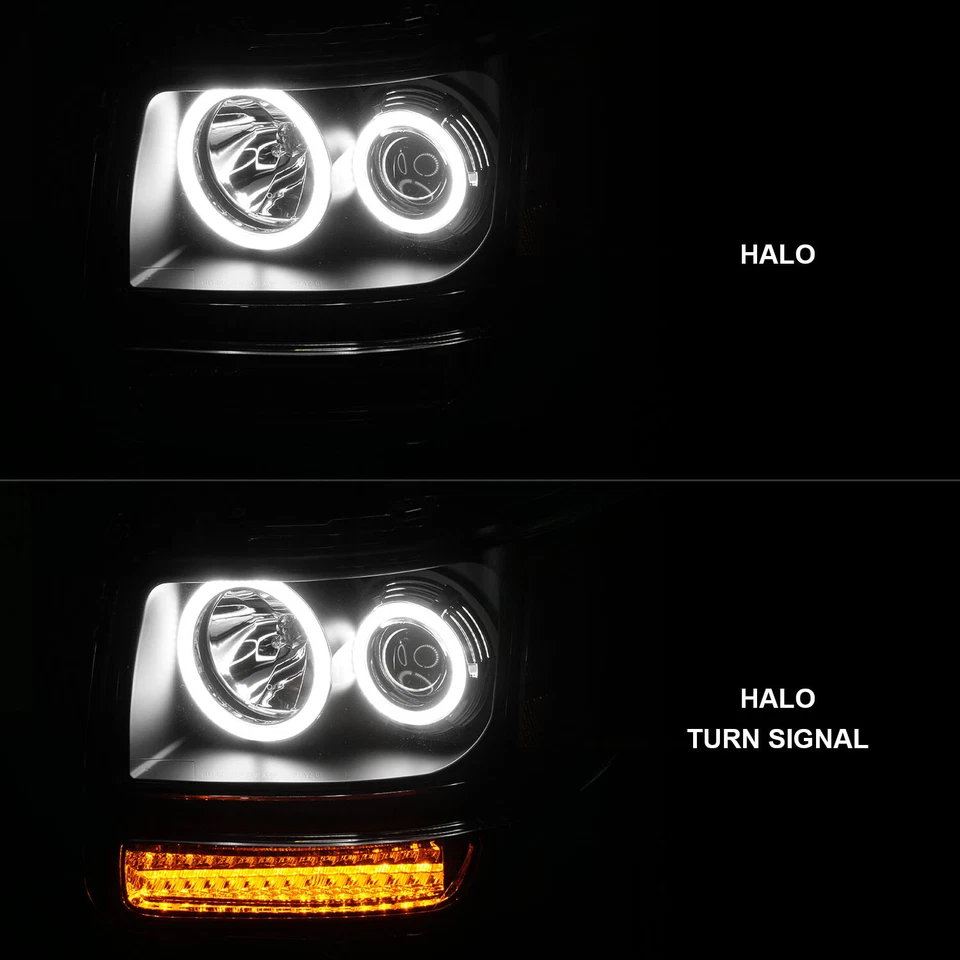 2007-2012 For Dodge Nitro LED Turn Signal Projector Black Headlights Pair - Imagem 2 de 4