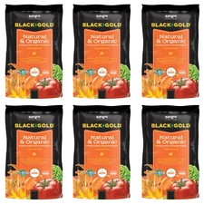 Sun Gro Horticulture Black Gold Natural & Organic Potting Soil 1 Cf, 6 Pack
