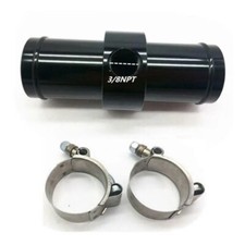 CNC Car Inline Radiator Hose Connector 3/8 NPT Temperature Sensor Adapter Black