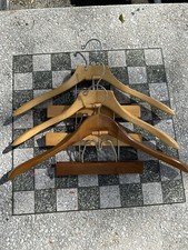 Lot Of 3 Vintage Unbranded Wooden Suit And Pants Hangers