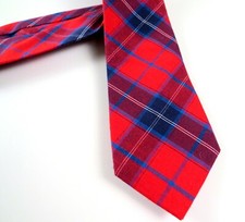 Old Navy Children's Tie, Red Blue White Plaid, 46" x 2 3/8"