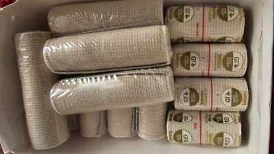 Elastic Bandage Wraps, Hook and Loop Self Closure: 8 6''x15' and 4 3''x15'