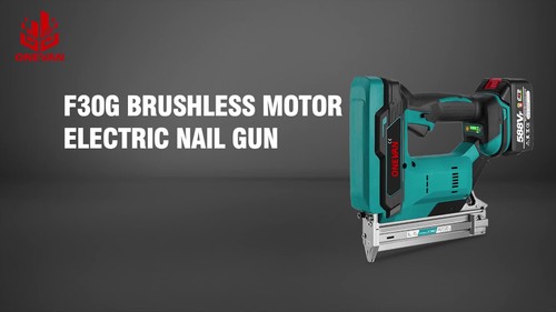 Cordless Nail Gun Electric Straight Nailer Tool Carpentry Nails w/ Battery Kit - Video 1 of 1