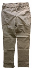 Women's Lands End Chino Pants Mid-Rise Straight-Leg Coffee SZ18 32"Insm Fit2 NEW