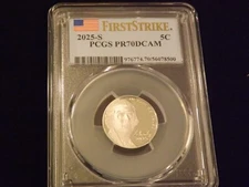 2025-S  5 C      Nickel     First  Strike       PCGS PR 70
