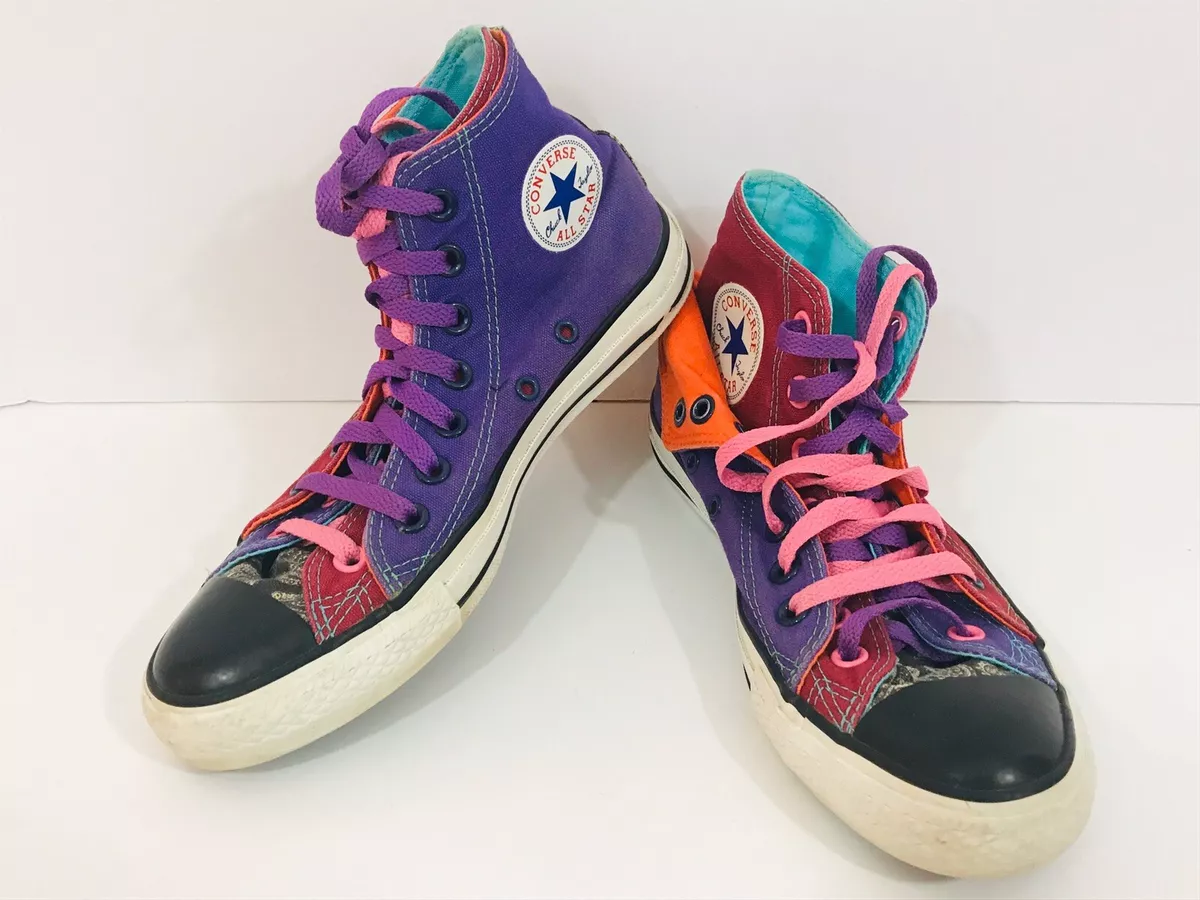 Converse All Star Chuck Taylor Purple High Tops MultiColor Fold