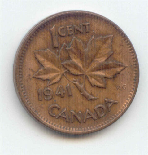 Canada 1941 Canadian PENNY un cent King George VI 1c ~ Pièce exacte ~ - Photo 1 sur 2