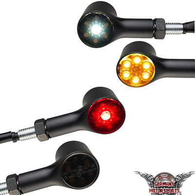 LED Standlicht Blinker + Rücklicht Blinker Bullet Bates Style schwarz e-geprüft