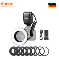 Godox MF-R76 Macro Ring Flash dotato di 8 anelli adattatori per fotocamere