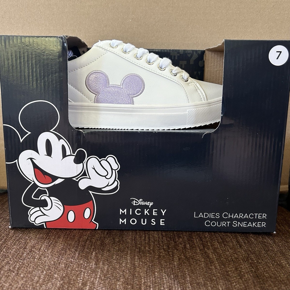 Disney Mickey Mouse Purple Head Character Court Sneakers Shoes