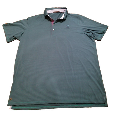 Greyson Polo Shirt Men's Size 2XL  Green Stripe Scioto Golf Course Embroidery 