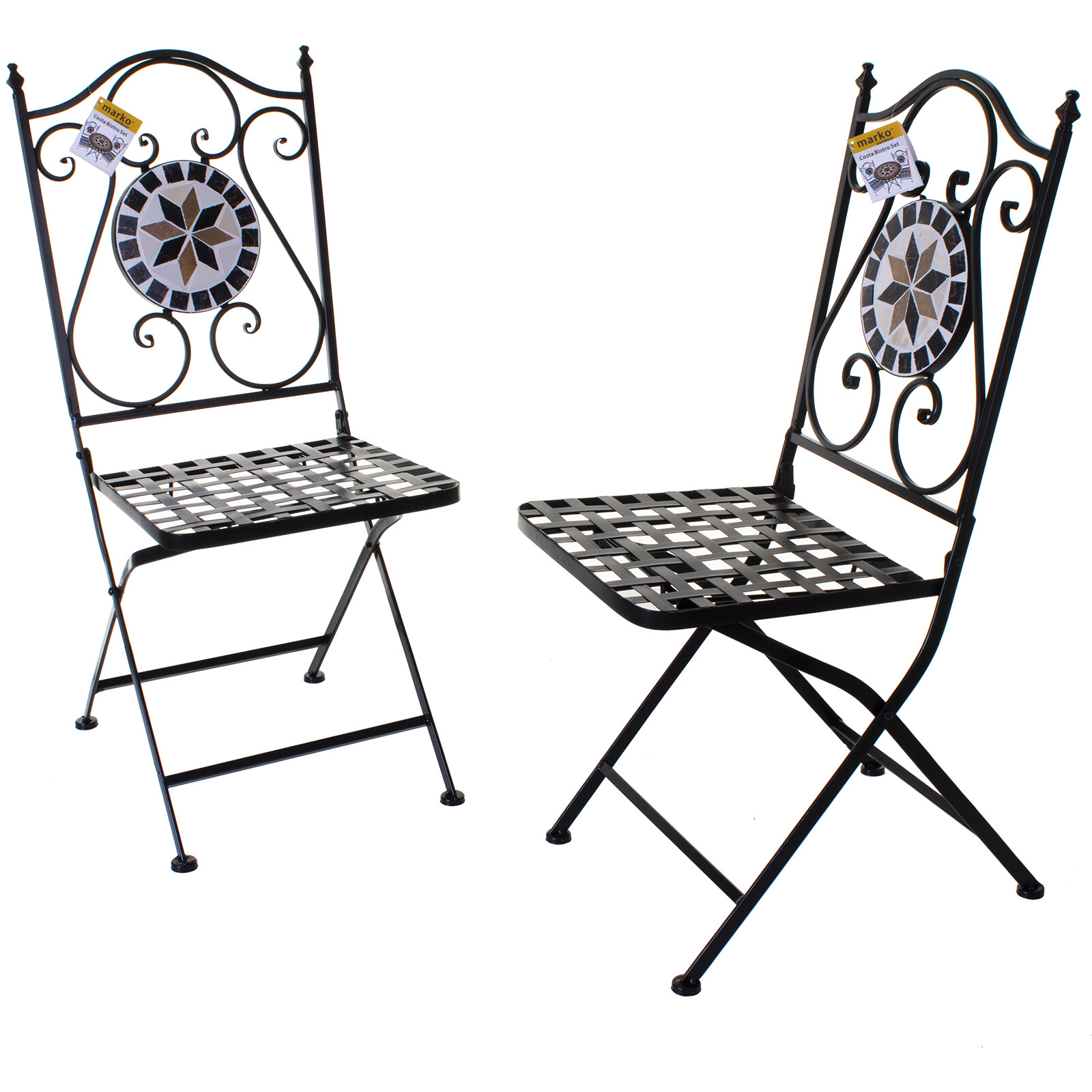 Marko Mosaic Bistro Set Outdoor Patio Garden Design Furniture Table and