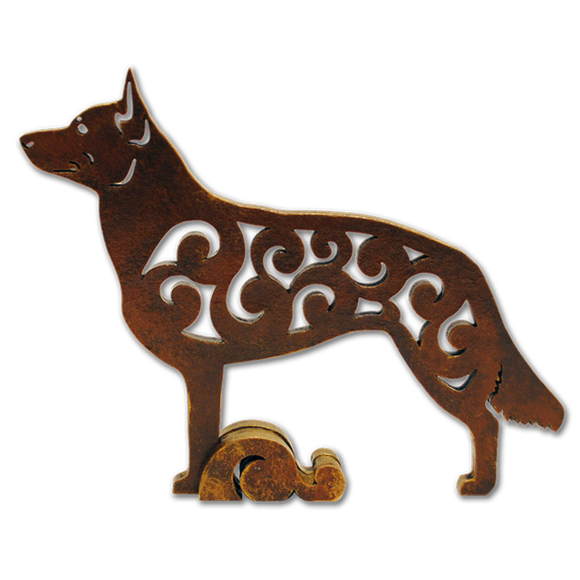 Australian Kelpie Dog, dog figurine, dog statue made of wood (MDF