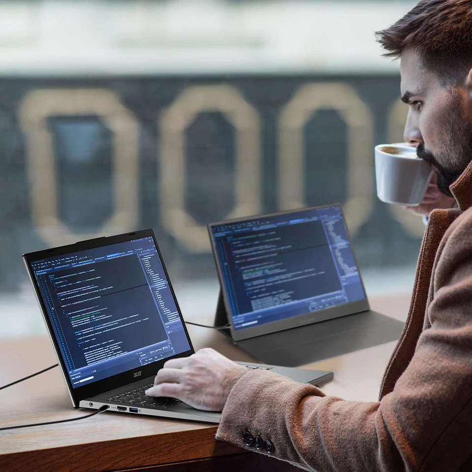 AOPEN 15.6 Inch Portable Monitor Full HD IPS Ultra Slim USB Type C Display - Image 2 of 4