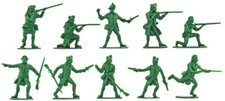 Accurate U.S Militia set 2 - 10 unpainted 54mm toy soldiers in green color