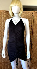 Passion Fusion BNWT Black Halter Neck Ruched Dress. Size (S) 8- 10