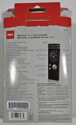 RCA Digital Voice Recorder VR5340 1.8" Color Display w/ 2 GB. Tested Works! - Picture 2 of 13