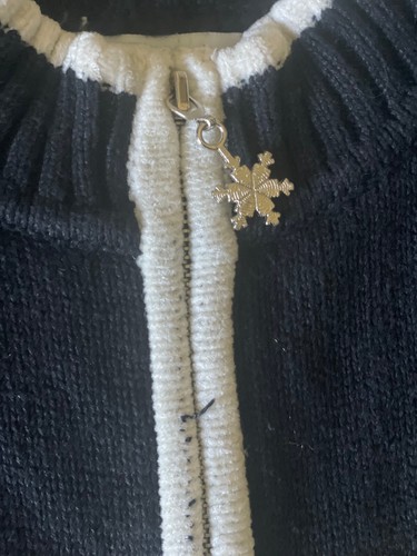 Vintage Ugly Christmas Sweater Weste Gr. L Holiday Zip Baumwolle Viskose schwarz - Bild 8 von 16