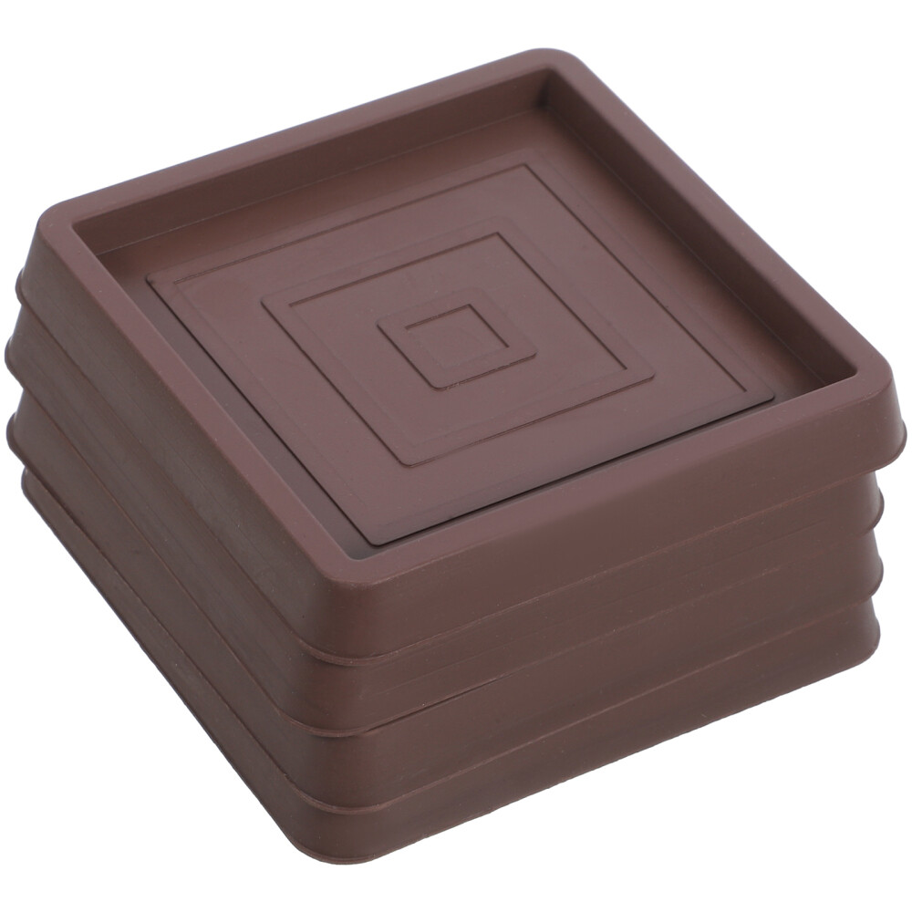 4Pcs Multifunction Furniture Coasters Square Furniture Leg Pads Rubber