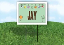 JAY WELCOME BABY GREEN  18 in x 24 in Yard Sign Road Sign with Stand