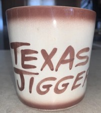 TEXAS JIGGER OVERSIZE 4 1/4D x 4 1/4”T CERAMIC BARWARE, DRINKWARE