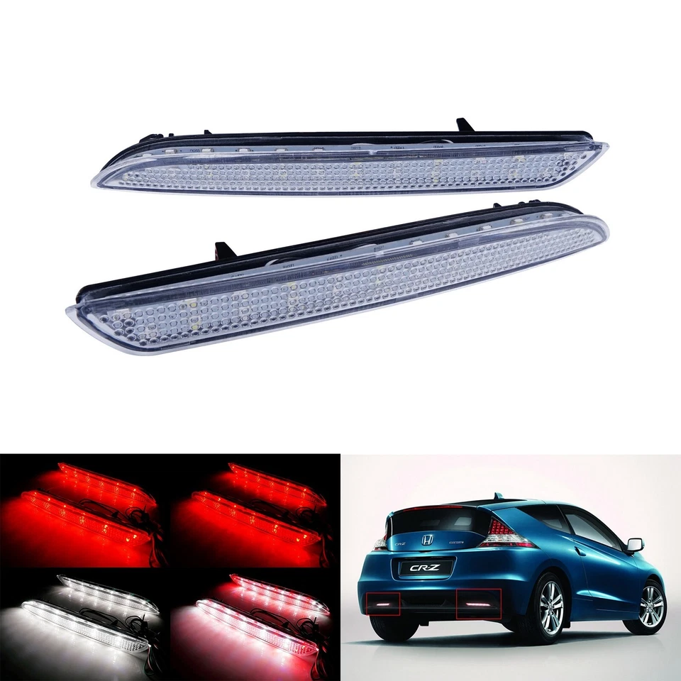 Luz de freno de respaldo reflector de parachoques LED de lente transparente para Honda CR-Z/CR-V JDM 11-14 Foto 3 de 4
