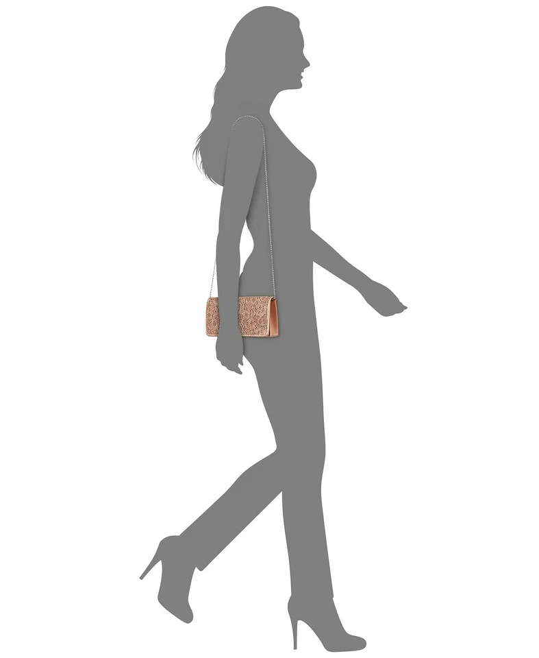 Bolso sin asas Adrianna Papell Sabrina cadena de hombro rubor plateado Foto 4 de 4