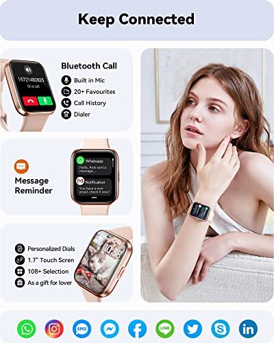 Reloj inteligente ENOMIR para hombre y mujer (responder/hacer llamada), reloj de fitness incorporado Alexa - Imagen 8 de 8