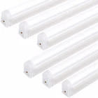 6 Pack LED Shop Light 4FT, T5 Integrated Single Fixture, 22W, 2200lm 6500K White