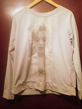 Marilyn Monroe by Sam Shaw 2014 Women's Gray Long Sleeve Sweatshirt Top Size L