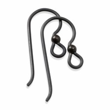 Black Niobium Ear Wires Black Bead 10-Pack: Hypoallergenic Earring Hooks
