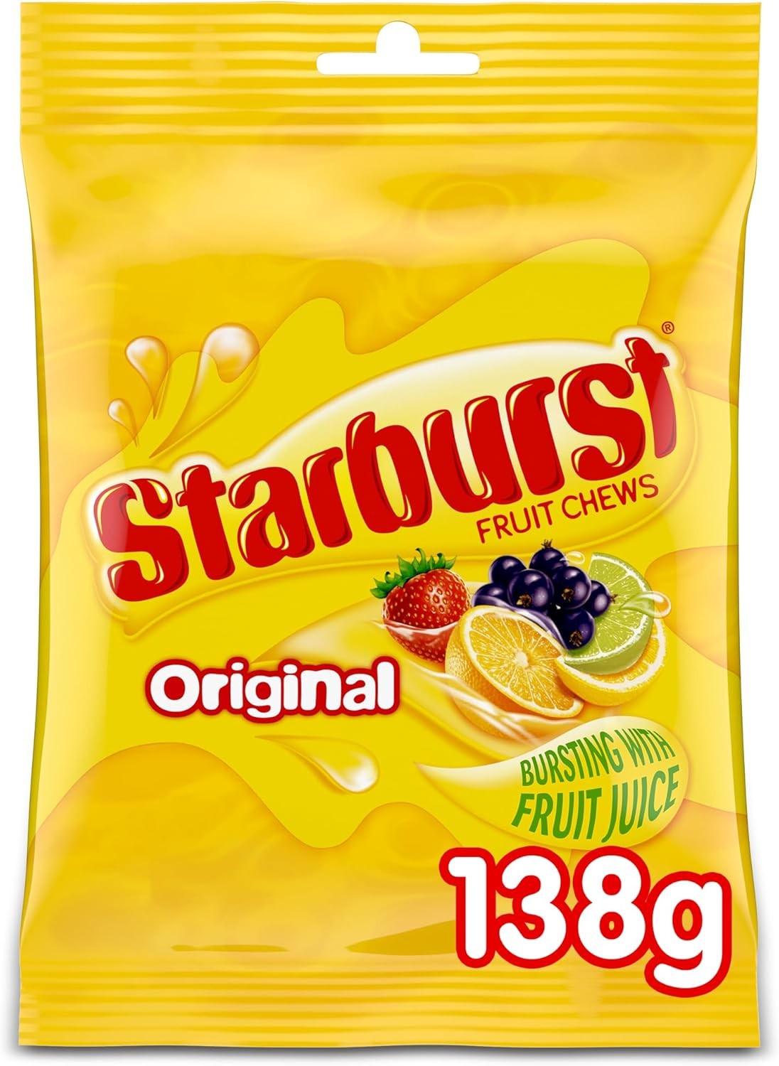 Starburst Original Fruit Chews Sweets Pouch Bag, 138g - Chewy Vegan Candy Assor