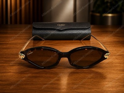 NEW Cartier Sunglasses Panthère Authentic Womens Havana & Gold -Rare - CT0712SA